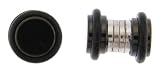 No Piercing Required - Anodized Stainless Steel Magnetic Fake Plugs - Imitation 2G with rubber bands - Sold as a Pair