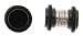 No Piercing Required - Anodized Stainless Steel Magnetic Fake Plugs - Imitation 2G with rubber bands - Sold as a Pair