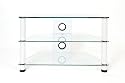 Demagio DM021-WG- Clear Glass and White Column Stand for LCD and Plasma TV - 800mm Wide, Recommended for Screen Sizes up to 32"