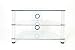 Demagio DM021-WG- Clear Glass and White Column Stand for LCD and Plasma TV - 800mm Wide, Recommended for Screen Sizes up to 32"
