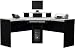 "L" Work Center in Alumicast Gray and Black By Ameriwood Furniture
