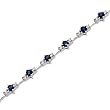 14K White Gold Sapphire and Diamond Bracelet