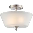 Nuvo Lighting 60/4151 Two Light Surrey Semi-Flush Dome with Frosted Glass, Brushed Nickel