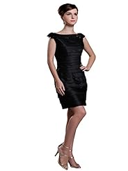 Satin Scoop Neck Mother-of-the-Bride Dress 