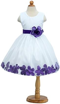 Princess Mesh Flower Girl Dress Infant Toddler Little Girl Wedding Party Everyday Gown(Dark Purple,5-6T)