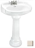 IMAGE OF World Imports 332649 Aberdeen 4 in. Centers Pedestal Lavatory Sink - Bisque