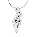 925 Sterling Silver Mother and Child Hug Pendant Necklace 18'', Gift for Mom Love Mom, Mother's day gift Jewelry for Mom and Daughter - Nickel Free