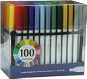 Darice Mar100 Fibra Colored Markers with Storage Rack, 100 Count