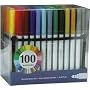 Darice Mar100 Fibra Colored Markers with Storage Rack, 100 Count