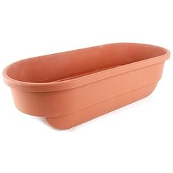 Deck and Fence Railing Planter, 24 Terra Cotta