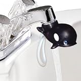 The Black Whale Faucet Fountain (Black and White) (1.63"H x 2.04"W x 2.79"D)