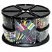 Deflecto 39000104 Six-canister carousel organizer, 6 clear canisters, black lids