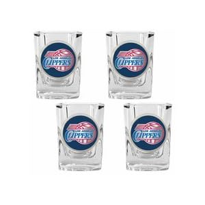 Los Angeles Clippers 4 Piece Square Shot Glass Set by 