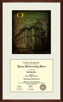 University of Oregon Ducks Diploma Frame "Deady Hall" Small Holds an 8 1/2 X 11 Diploma