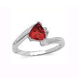 6MM 1.30 CT Garnet Ring In Sterling Silver (Available In Sizes 6 - 9)