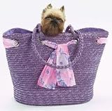 East Side Collection Straw Pet Carrier ** Small ** PINK**
