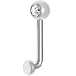 14 Gauge 5mm Clear Gem Vertical Hood Piercing -7/16" 2mm Rise