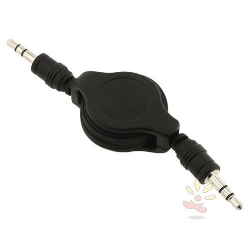 Everydaysource Compatible with Samsung© Galaxy SIV/ S4 i9500 Black Retractable 3.5mm Audio Extension Cable M/M