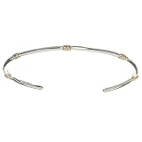 Sterling Silver Thin Wrapped 2 Tone Cuff Bracelet with 18kt Gold over Sterling Silver Accents