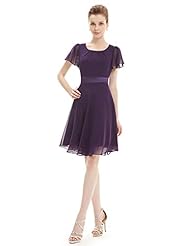 A-line Lace Natural   Waistline Knee Length Short Chiffon Scoop Neck Bridesmaid Dress 