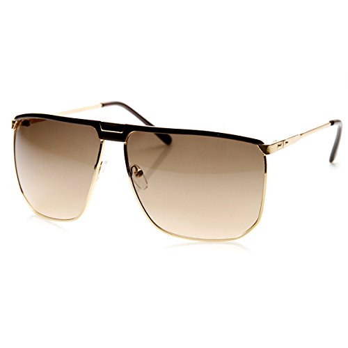 zeroUV - Modern Fashion Square Flat Top Metal Aviator Sunglasses