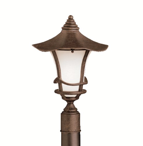 31ROzrZ5MnL Kichler Lighting Kichler 9954AGZ Cotswold 1 Light Outdoor Post Lantern, Aged Bronze with Weathered White Glass