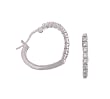 Sterling Silver Heart Shape Earrings with CZ Rim