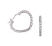 Sterling Silver Heart Shape Earrings with CZ Rim