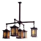 Dale Tiffany 2604/5LMH 5-Light Avery Lantern, Antique Bronze and Glass/Metal Shade