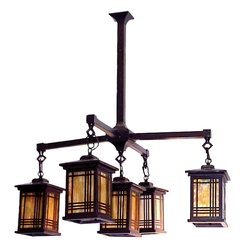 Dale Tiffany 2604/5LMH 5-Light Avery Lantern, Antique Bronze and Glass/Metal Shade