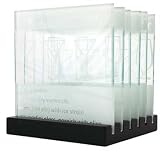 KIKKERLAND Set of 6 Bar Cocktail Recipe Glass Coasters with Wood Stand