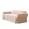 Soft Suede Slipcover Collection - Taupe