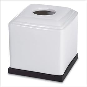 BLACK and WHITE CERAMIC TISSUE BOX by SMK
