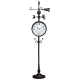 Durocraft TH003-05 Outdoor Indoor80 Tall Weather Station with Clock, Thermometer, Humidity... by