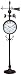 Outdoor Living : Durocraft TH003-05 Outdoor/Indoor80" Tall Weather Station with Clock, Thermometer, Humidity Gauge, Weathervane and Stand