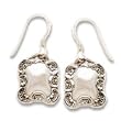 Small Rectangular Luggage Tag Earrings on French Wire