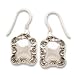 Small Rectangular Luggage Tag Earrings on French Wire