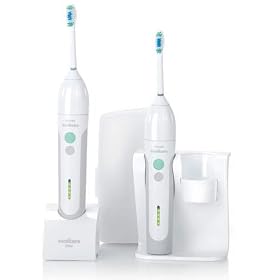 Philips Sonicare Elite e7700 Toothbrush DELUXE EDITION: 2 Handles, 2 Brush Head, 2 Hygienic Brushhead Caps, 1 Travel Case, 1 Holder & 1 Charger Base