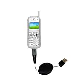 Retractable USB Cable for the Motorola C343c with Power Hot Sync and Charge capabilities - Gomadic Brand w/ TipExchange Technology