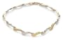 14k Yellow and White Gold Polished Wave Bracelet, 7"