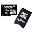 TOPRAM 16GB 16G microSD microSDHC Memory Card Class 6 with Memory Stick Pro Duo MSPD Adapter - TRmicroSD_C6_16G8A