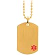 Inox Jewelry Women's Gold Tone Medical Dog Tag Pendant Necklace