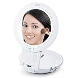Splash-proof CD Player with Am/fm Radio. Integrated Mirror. Built-in Stereo Spea