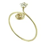 Gold Vermeil Swirl Toe Ring with CZ Flower Accent