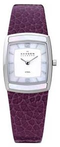 Skagen #855SSLVV Women's Super Slim Colorful Leather Strap Watch