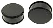 Large Gauge - 22mm/ 7/8in - Super Acrylic Solid Plain Plug - Black - Sold as a Pair