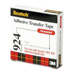 Adhesive Transfer Tape Roll for Scotch Tape Gun , 3/4 Wide x 36 Yards MMM05866