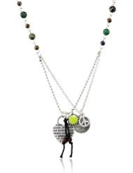 The SAKroots Heart Silver Charm Chain Necklace, 28"
