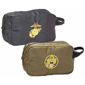 Travel Kit with Embroidered Army or Marines Military Logo / Ditty Bag / Shaving Kit