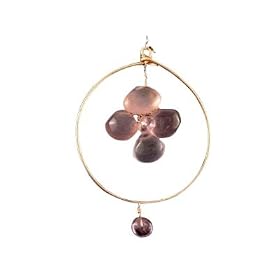 Lavender Chalcedony Round Hoop Earrings